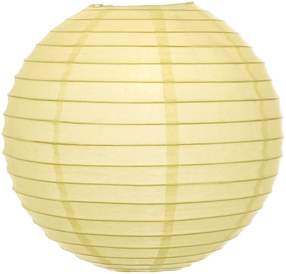 BULK PACK (6) 42" Lemon Yellow Chiffon Round Paper Lantern, Even Ribbing, Chinese Hanging Wedding & Party Decoration - PaperLanternStore.com - Paper Lanterns, Decor, Party Lights & More