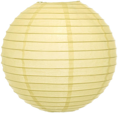 BULK PACK (6) 42" Lemon Yellow Chiffon Round Paper Lantern, Even Ribbing, Chinese Hanging Wedding & Party Decoration - PaperLanternStore.com - Paper Lanterns, Decor, Party Lights & More
