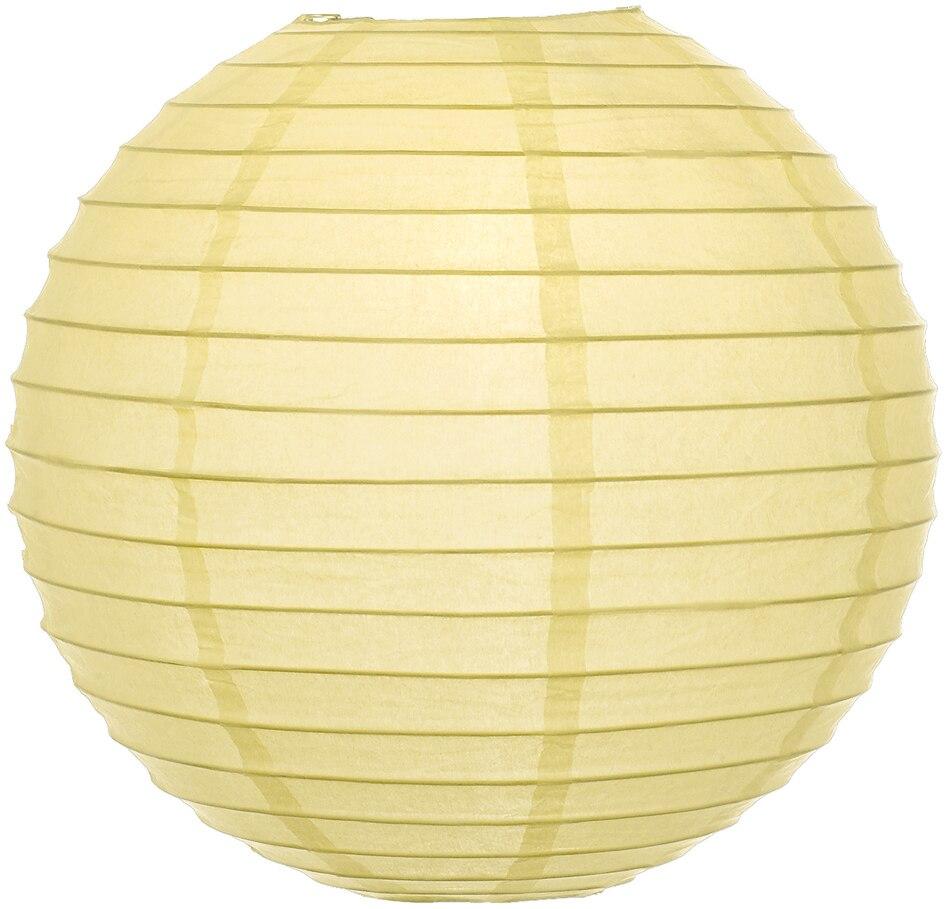 BULK PACK (5) 18" Lemon Yellow Chiffon Round Paper Lantern, Even Ribbing, Chinese Hanging Wedding & Party Decoration - PaperLanternStore.com - Paper Lanterns, Decor, Party Lights & More