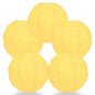 BULK PACK (5) 18" Lemon Yellow Chiffon Round Paper Lantern, Crisscross Ribbing, Chinese Hanging Wedding & Party Decoration - PaperLanternStore.com - Paper Lanterns, Decor, Party Lights & More