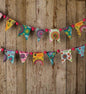 Multicolor Suzani Paper Small Pennant and Flag Banner - PaperLanternStore.com - Paper Lanterns, Decor, Party Lights & More