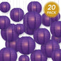 Ultimate 20-Piece Purple Paper Lantern Party Pack - Assorted Sizes of 6", 8", 10", 12" (5 Round Lanterns Each) for Weddings, Birthday, Events and Décor - PaperLanternStore.com - Paper Lanterns, Decor, Party Lights & More