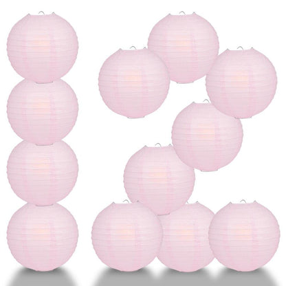 BULK PACK (12) 24" Pink Round Paper Lantern, Even Ribbing, Chinese Hanging Wedding & Party Decoration - PaperLanternStore.com - Paper Lanterns, Decor, Party Lights & More