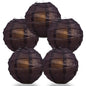 BULK PACK (5) 8" Black Round Paper Lantern, Crisscross Ribbing, Chinese Hanging Wedding & Party Decoration - PaperLanternStore.com - Paper Lanterns, Decor, Party Lights & More