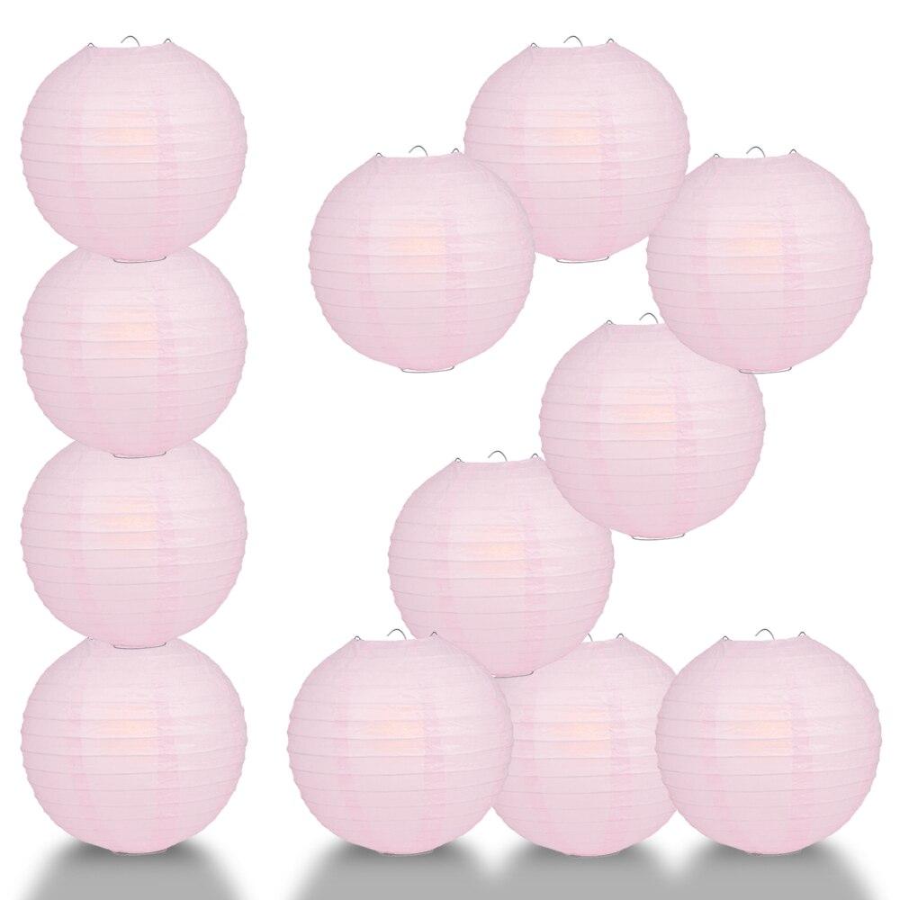 BULK PACK (12) 20" Pink Round Paper Lantern, Even Ribbing, Chinese Hanging Wedding & Party Decoration - PaperLanternStore.com - Paper Lanterns, Decor, Party Lights & More