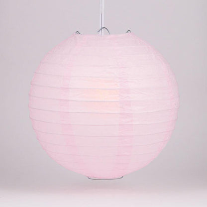 BULK PACK (12) 16" Pink Round Paper Lantern, Even Ribbing, Chinese Hanging Wedding & Party Decoration - PaperLanternStore.com - Paper Lanterns, Decor, Party Lights & More