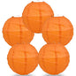 BULK PACK (5) 16" Persimmon Orange Round Paper Lantern, Crisscross Ribbing, Chinese Hanging Wedding & Party Decoration - PaperLanternStore.com - Paper Lanterns, Decor, Party Lights & More