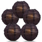 BULK PACK (5) 16" Black Round Paper Lantern, Crisscross Ribbing, Chinese Hanging Wedding & Party Decoration - PaperLanternStore.com - Paper Lanterns, Decor, Party Lights & More
