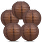 BULK PACK (5) 10" Brown Round Paper Lantern, Even Ribbing, Chinese Hanging Wedding & Party Decoration - PaperLanternStore.com - Paper Lanterns, Decor, Party Lights & More