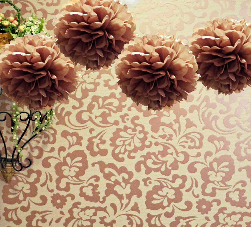 EZ-Fluff 20" Tissue Pom Pom - Brown (4 PACK) - PaperLanternStore.com - Paper Lanterns, Decor, Party Lights & More