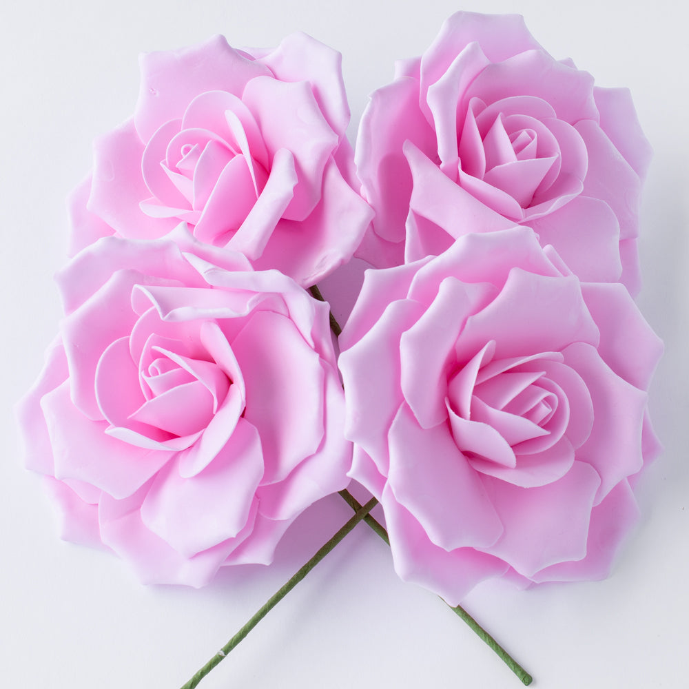 8-Inch Pink Rose Foam Flower Backdrop Wall Decor, 3D Premade (4-PACK)  for Weddings, Photo Shoots, Birthday Parties and more - PaperLanternStore.com - Paper Lanterns, Decor, Party Lights & More