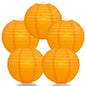 BULK PACK (5) 8" Orange Round Paper Lantern, Even Ribbing, Chinese Hanging Wedding & Party Decoration - PaperLanternStore.com - Paper Lanterns, Decor, Party Lights & More
