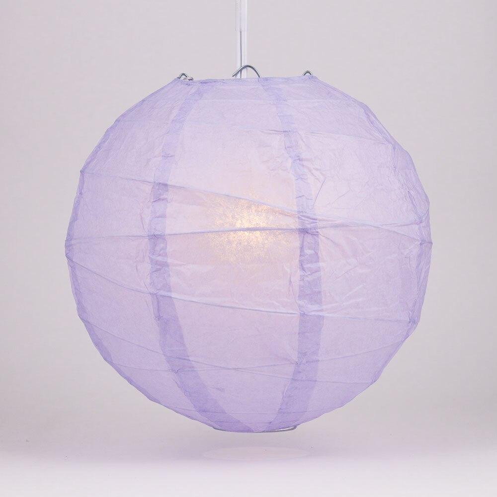 BULK PACK (5) 16" Lavender Round Paper Lantern, Crisscross Ribbing, Chinese Hanging Wedding & Party Decoration - PaperLanternStore.com - Paper Lanterns, Decor, Party Lights & More