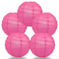 BULK PACK (5) 20" Fuchsia / Hot Pink Round Paper Lantern, Crisscross Ribbing, Chinese Hanging Wedding & Party Decoration - PaperLanternStore.com - Paper Lanterns, Decor, Party Lights & More