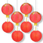 8 PACK | Red Chinese Lunar New Year Prosperity Paper Lantern, Hanging Combo Set