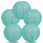 BULK PACK (5) 16" Water Blue Round Paper Lantern, Crisscross Ribbing, Chinese Hanging Wedding & Party Decoration - PaperLanternStore.com - Paper Lanterns, Decor, Party Lights & More
