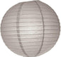 BULK PACK (5) 20" Gray / Grey Round Paper Lantern, Even Ribbing, Chinese Hanging Wedding & Party Decoration - PaperLanternStore.com - Paper Lanterns, Decor, Party Lights & More