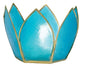Turquoise Blue & Gold Hani Small Capiz Lotus Candle Holder - PaperLanternStore.com - Paper Lanterns, Decor, Party Lights & More