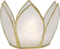 White & Gold Hani Small Capiz Lotus Candle Holder - PaperLanternStore.com - Paper Lanterns, Decor, Party Lights & More