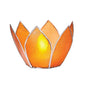 Mango Orange & Silver Hani Small Capiz Lotus Candle Holder - PaperLanternStore.com - Paper Lanterns, Decor, Party Lights & More