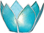 Turquoise Blue & Silver Hani Small Capiz Lotus Candle Holder - PaperLanternStore.com - Paper Lanterns, Decor, Party Lights & More