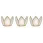 White & Gold Hani Small Capiz Lotus Candle Holder Set of 3 - PaperLanternStore.com - Paper Lanterns, Decor, Party Lights & More
