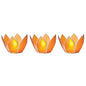 Mango Orange & Silver Hani Small Capiz Lotus Candle Holder Set of 3 - PaperLanternStore.com - Paper Lanterns, Decor, Party Lights & More