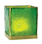 Grass Green & Gold Luana Capiz Square Candle Holder - PaperLanternStore.com - Paper Lanterns, Decor, Party Lights & More