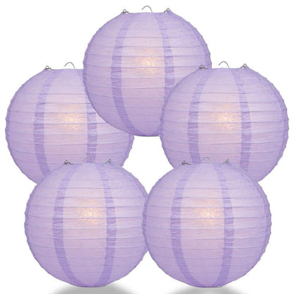 BULK PACK (5) 6" Lavender Round Paper Lantern, Even Ribbing, Chinese Hanging Wedding & Party Decoration - PaperLanternStore.com - Paper Lanterns, Decor, Party Lights & More