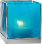Turquoise Blue & Silver Luana Capiz Square Candle Holder - PaperLanternStore.com - Paper Lanterns, Decor, Party Lights & More