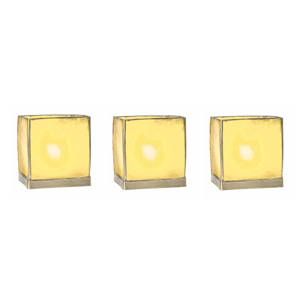 Gold Luana Capiz Square Candle Holder, Set of 3 - PaperLanternStore.com - Paper Lanterns, Decor, Party Lights & More