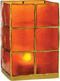 Mango Orange & Gold Moku Tall Capiz Candle Holder - PaperLanternStore.com - Paper Lanterns, Decor, Party Lights & More