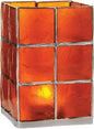 Mango Orange & Silver Moku Tall Capiz Candle Holder - PaperLanternStore.com - Paper Lanterns, Decor, Party Lights & More