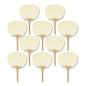 9" Beige / Ivory Paddle Paper Hand Fans for Weddings (10 Pack)