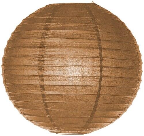 Brown 14 Inch Round No Frills Parallel Ribbed Paper Lantern - PaperLanternStore.com - Paper Lanterns, Decor, Party Lights & More