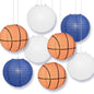 Indianapolis College Basketball 14-inch Paper Lanterns 8pc Combo Party Pack - Dark Blue, White - PaperLanternStore.com - Paper Lanterns, Decor, Party Lights & More