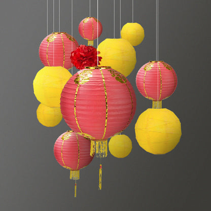 13-pc Red / Yellow Chinese New Year Paper Lantern Celebration Party Pack Combo Set