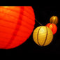 16" Christmas Holiday Red and Gold Paper Lantern String Light COMBO Kit (21 FT, EXPANDABLE, White Cord) - PaperLanternStore.com - Paper Lanterns, Decor, Party Lights & More