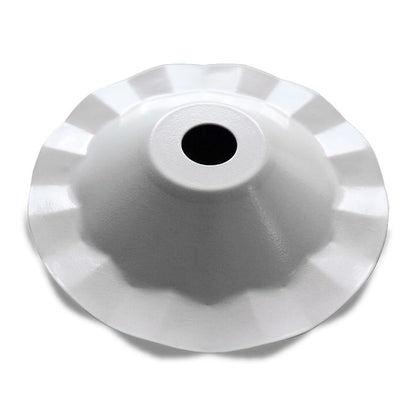 Scallop Patio Metal Light Bulb Shade for Outdoor Commercial String Lights, E12, White - PaperLanternStore.com - Paper Lanterns, Decor, Party Lights & More