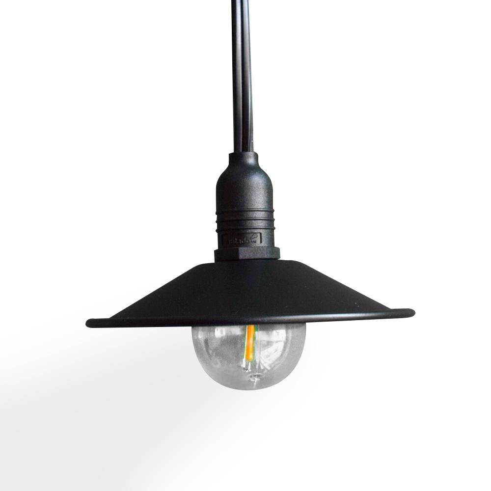 Classic Metal Patio Metal Light Bulb Shade for Outdoor Commercial String Lights, E12, Black - PaperLanternStore.com - Paper Lanterns, Decor, Party Lights & More