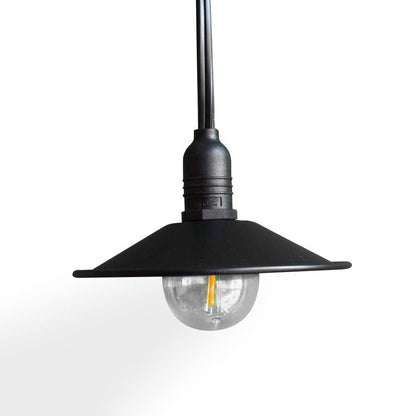 Classic Metal Patio Metal Light Bulb Shade for Outdoor Commercial String Lights, E12, Black - PaperLanternStore.com - Paper Lanterns, Decor, Party Lights & More