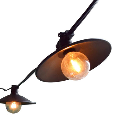 Classic Metal Patio Metal Light Bulb Shade for Outdoor Commercial String Lights, E12, Black - PaperLanternStore.com - Paper Lanterns, Decor, Party Lights & More