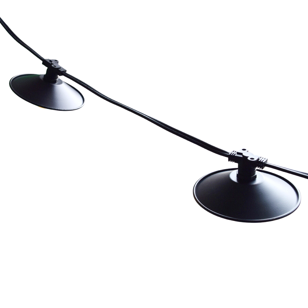 Classic Metal Patio Metal Light Bulb Shade for Outdoor Commercial String Lights, E12, Black - PaperLanternStore.com - Paper Lanterns, Decor, Party Lights & More