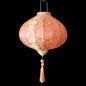 Large Orange Vietnamese Silk Lantern, Round Shaped