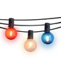 Patriotic 4th of July Outdoor Patio String Light with Shatterproof LED Bulbs, Black Cord