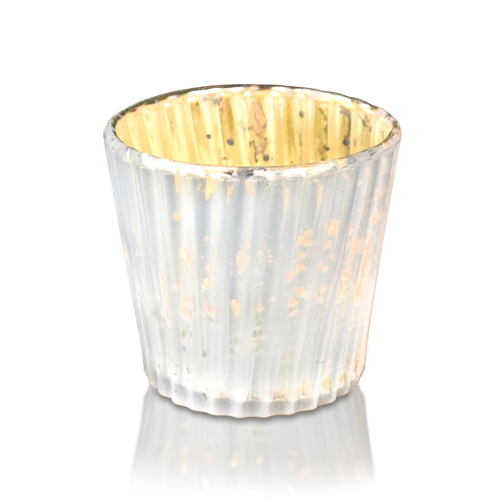 Best of Show Mercury Glass Tealight Votive Candle Holders (Pearl White, Set of 4, Assorted Styles) - for Weddings, Events, Parties, and Home Décor, Ideal Housewarming Gift - PaperLanternStore.com - Paper Lanterns, Decor, Party Lights & More