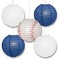 Detroit Pro Baseball 14-inch Paper Lanterns 5pc Combo Party Pack - Navy Blue & White - PaperLanternStore.com - Paper Lanterns, Decor, Party Lights & More