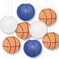 North Carolina College Basketball 14-inch Paper Lanterns 8pc Combo Party Pack - Dark Blue, White