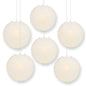 BULK PACK (6) 14" Beige / Ivory Round Paper Lanterns, Even Ribbing, Hanging Decoration