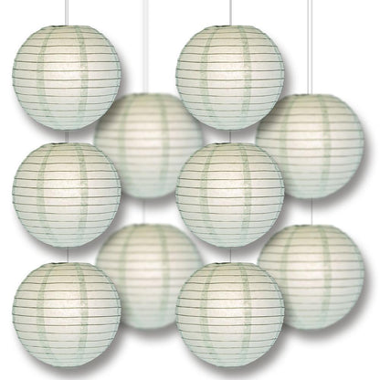 MoonBright Arctic Spa Blue Paper Lantern 10pc Party Pack with Remote Controlled LED Lights Included - PaperLanternStore.com - Paper Lanterns, Decor, Party Lights & More